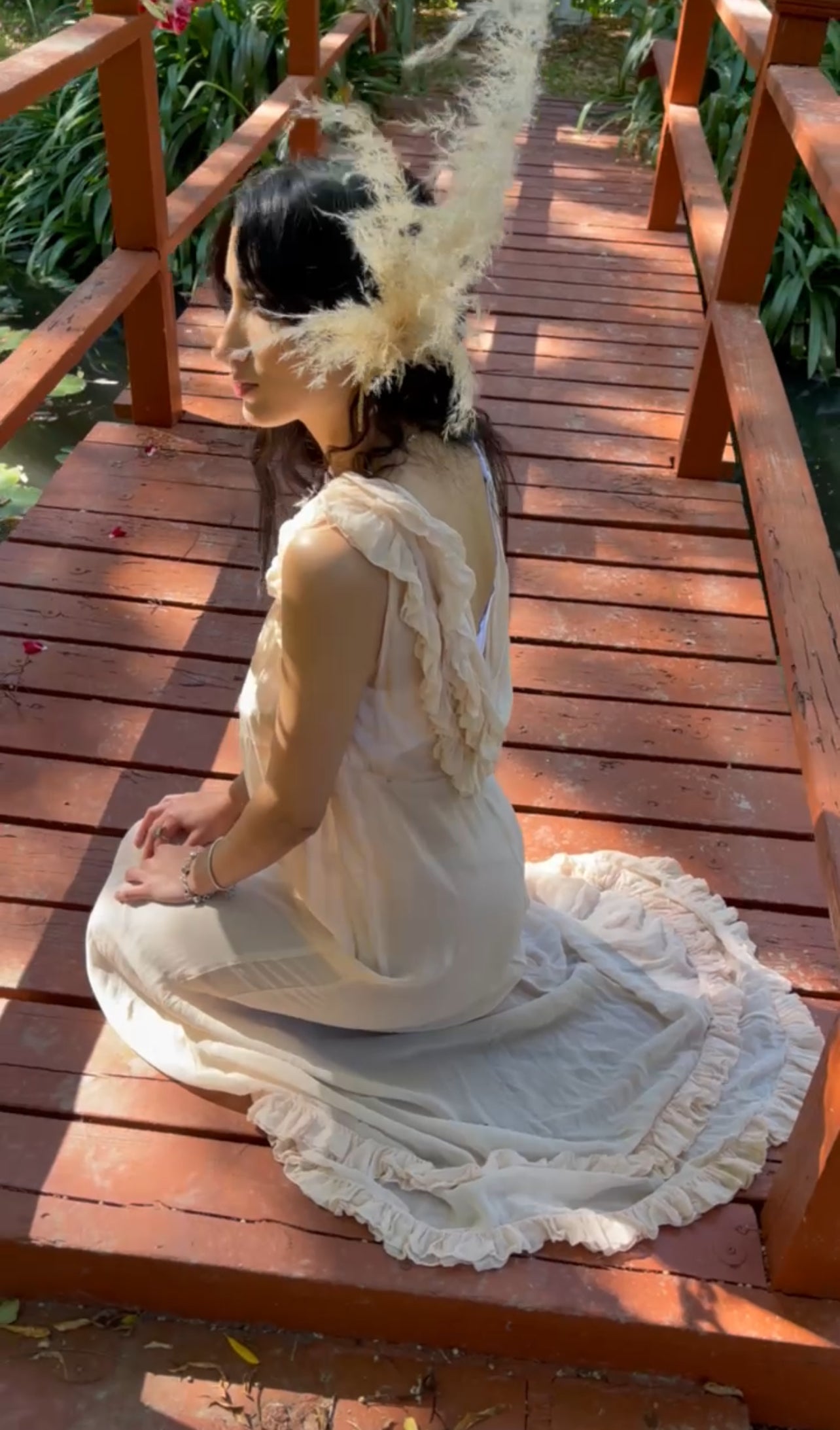 1920s Silk Pink Ruffle Party Dress