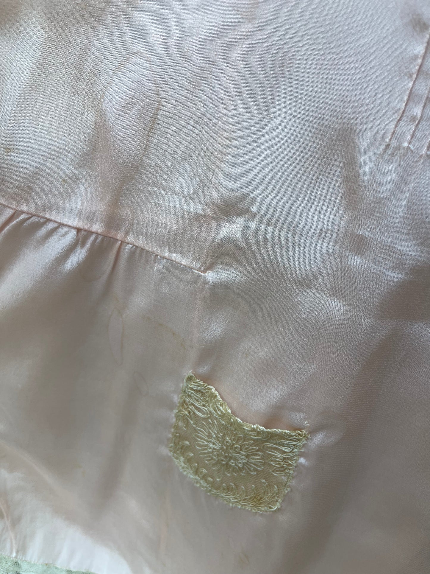 1920s Pink Silk Rosette Step-In