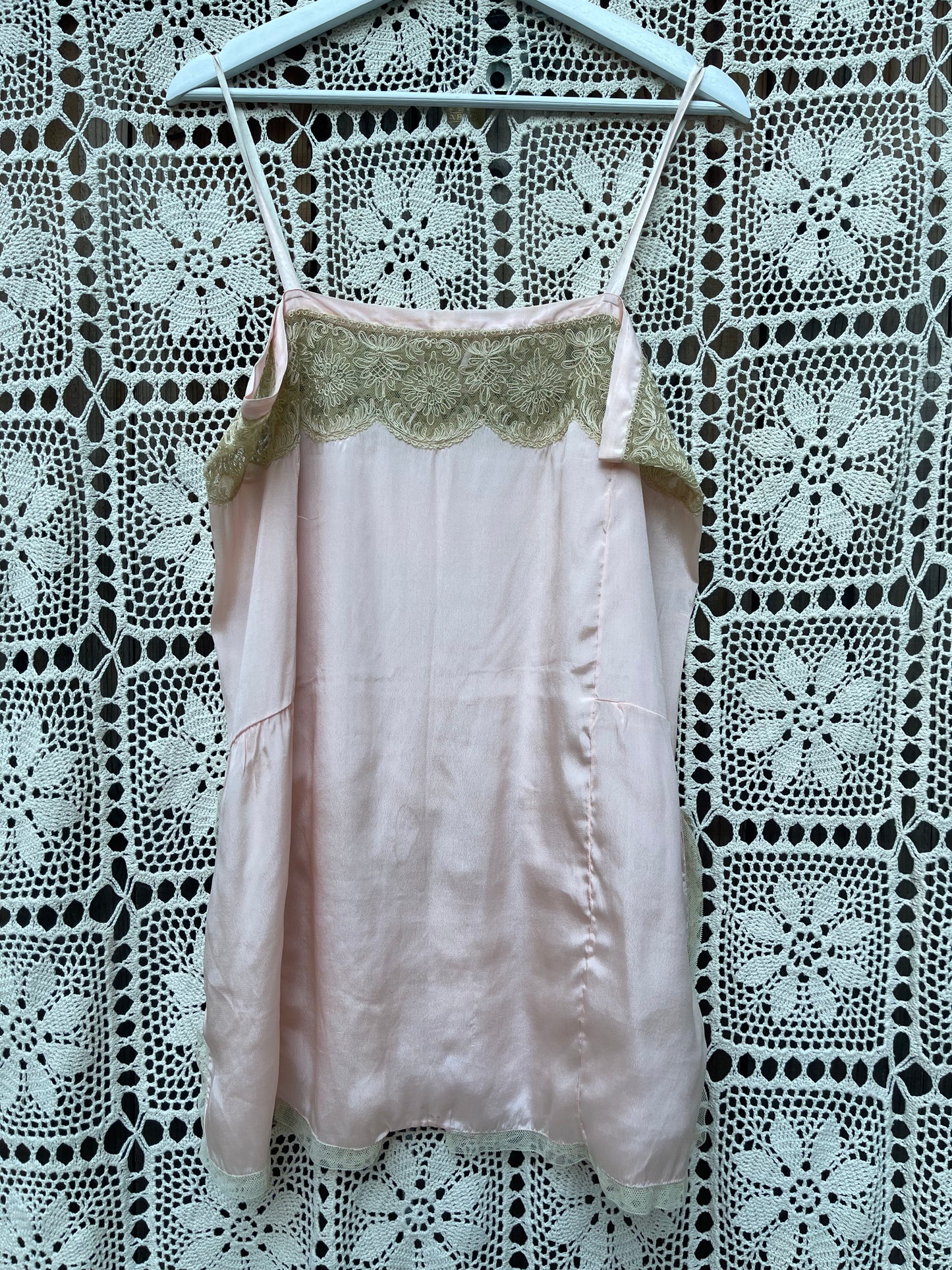 1920s Pink Silk Rosette Step-In