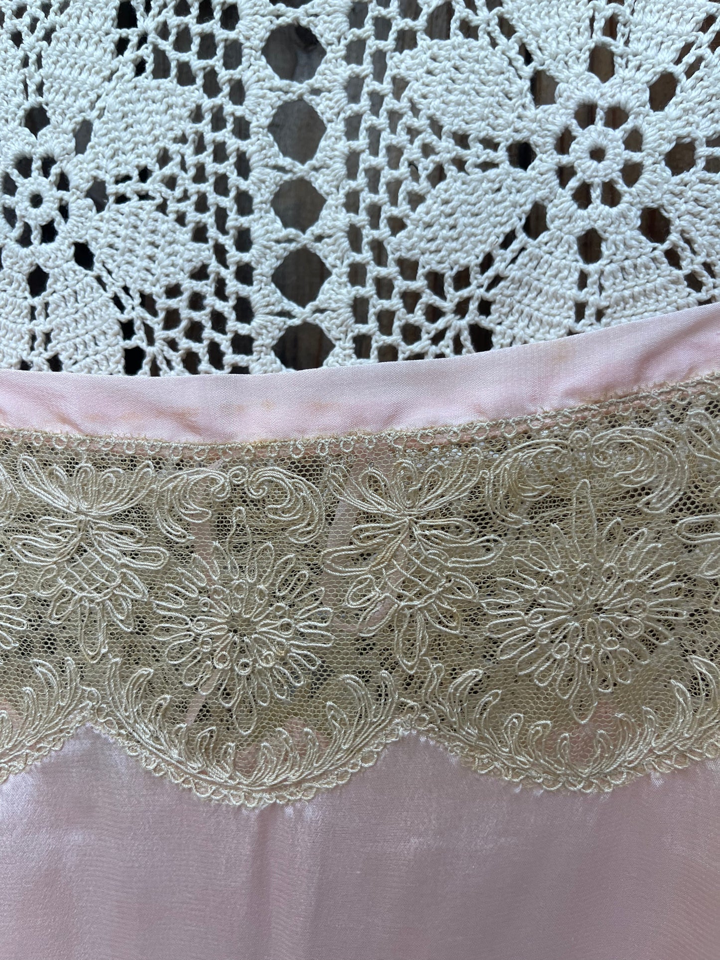 1920s Pink Silk Rosette Step-In