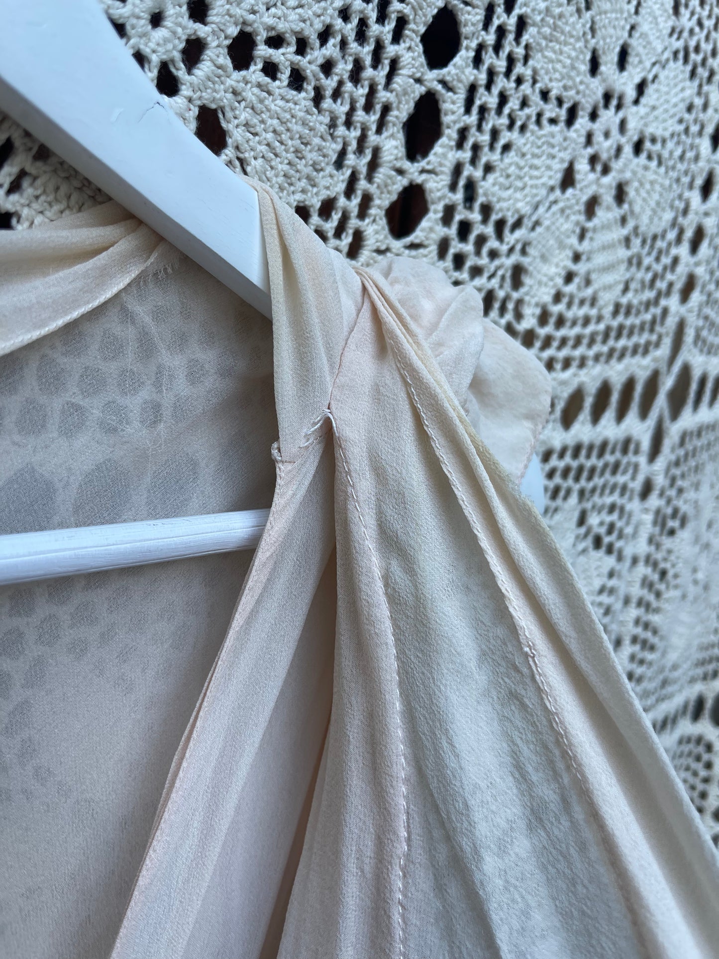 1920s Silk Pink Ruffle Party Dress